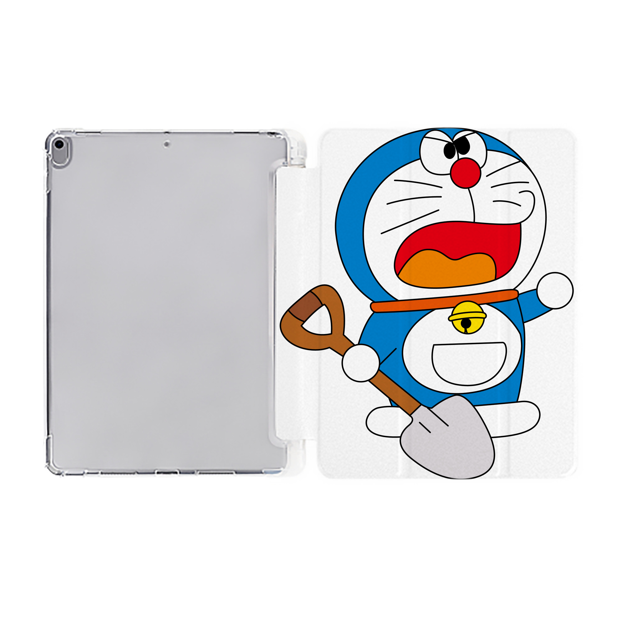 （画像用） ドラえもん Doraemon IPad ケース ペン収納付き 三つ折りスタンド PUレザー×シリコン 対応機種9.5/10.5/10.9インチ